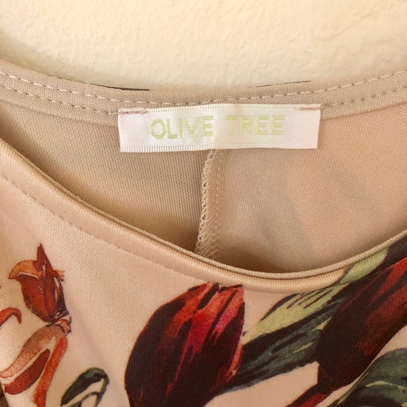 Olive tree/Papaya Scuba Digital print dress - Picture 5 of 8